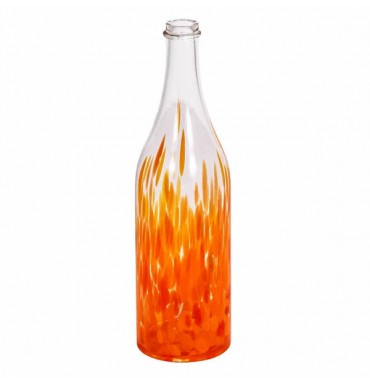 Бутылка стеклокрошка оранжевая 1 л с пробкой